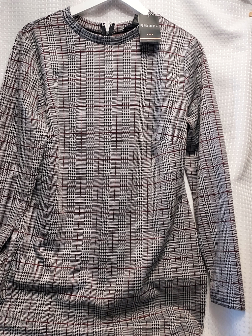 Forever 21 Gray Plaid Dress with Red Windowpane
